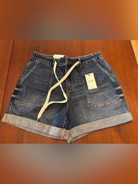 Judy Blue Dark Wash Denim Jean Shorts with Drawstring